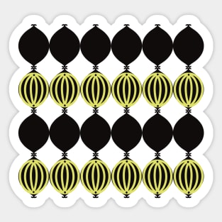 Seamless abstract pattern in black, lime and white Sticker